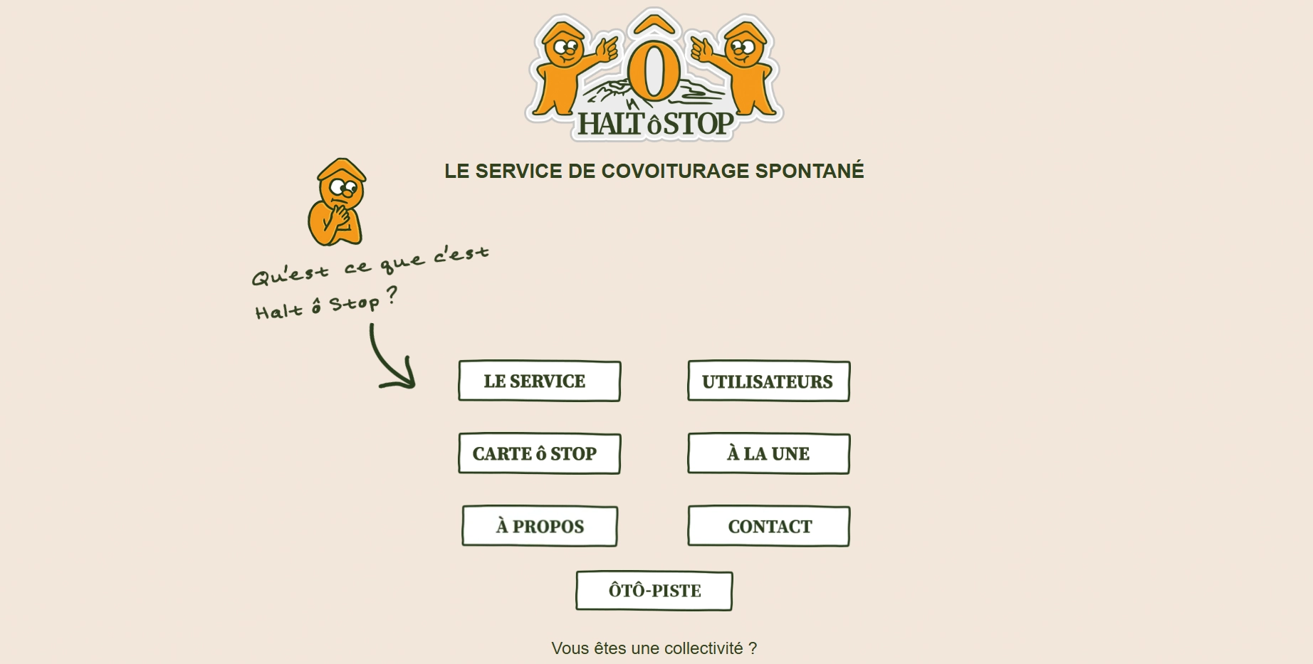 Site web Halt O Stop créé par Julien Jadczak, webmaster freelance, pour un projet de mobilité solidaire en Auvergne