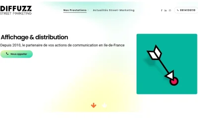 Site web Diffuzz 77 créé par Julien Jadczak, webmaster freelance, spécialiste en création de sites web professionnels