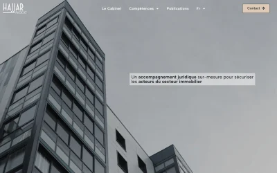 Site web Hajjar Avocat créé par Julien Jadczak, webmaster freelance, spécialisé en création de sites professionnels en Auvergne.