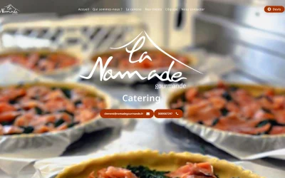 Site vitrine La Nomade Gourmande créé par Julien Jadczak, webmaster freelance, spécialisé dans la création de sites web sur mesure en Auvergne.